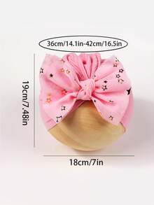 12 piezas Turbante decorativo de muselina con lunares y lazos, sombrero elástico y suave para vestir a bebés, para uso en todas las estaciones