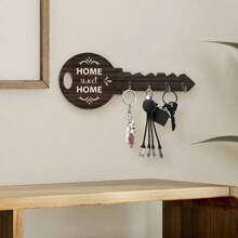 1pc Fashionable Wooden Key Hook - Wall Mounted Key Holder, Painted Surface, Easy Installation, Suitable For Living Room, Apartment, Holiday Gift Room Decor Bedroom Decor Home Decor Wall Decor
