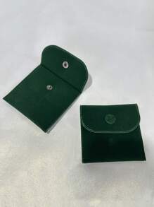 1PC Ins Style Red Dark Green Velvet Flap Jewelry Storage Bag Lightweight Double-Sided Velvet Buckle Travel Jewelry Storage Bags Essential For Womentravel Essentials Travel Accessories Travel Bag Vacation Holiday Back To School School Stuff Jewellery Box Jewelry Organizer