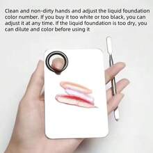 1pc Stainless Steel Makeup Color Mixing Palette And Spatula Set, Foundation, Lipstick, Nail Supplies Color Blender, Makeup Tools