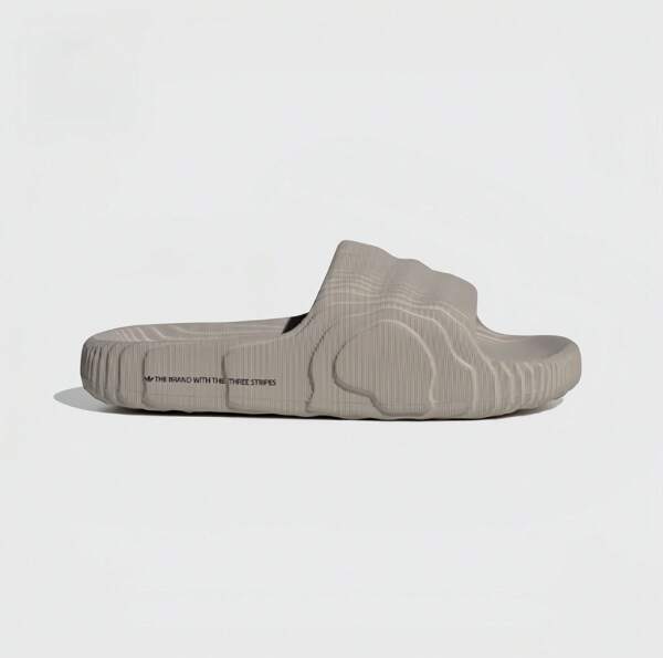 Adidas Originals Women's Adilette 22 Grey Wave Print Slide Sandals
