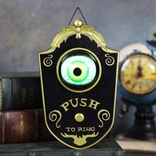 Timbre de Halloween con un solo ojo, luz LED eléctrica decorativa con sonido que emite un globo ocular, timbre para barra, truco para habitación secreta, accesorios, pilas no incluidas.