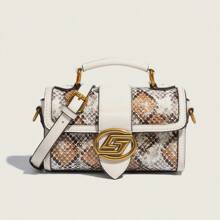 Markendruck Damen Handtasche, Mode Schlangenhaut Textur Box-Tote, 2025 Neues Design klassische Schulter Umhängetasche, luxuriöse hochwertigen Nischenbrand elegante Tote Tasche, leichte Sommer Schultertasche, hochwertige personalisierte Damen Kissen Tasche, burgunderrote praktische Umhängetasche