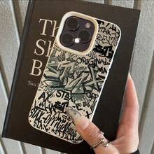 1pc TPU Material Artistic Graffiti Letter Full Screen Pattern Phone Case Suitable For Apple Phones - White - View 1