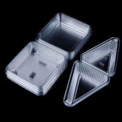 10 piezas Cajas triangulares cuadradas para pasteles, soportes para pasteles, cajas para pasteles DIY, contendores para rebanadas de cupcakes para panadería, fiesta, boda