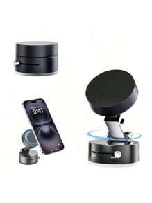 1 Stück doppelseitiger magnetischer Handyhalter, 360 Grad klappbar, tragbar, multifunktionaler Saugnapf-Handyhalter, kreisförmiges Design, einhändige Bedienung, hervorragend als Urlaubsgeschenk