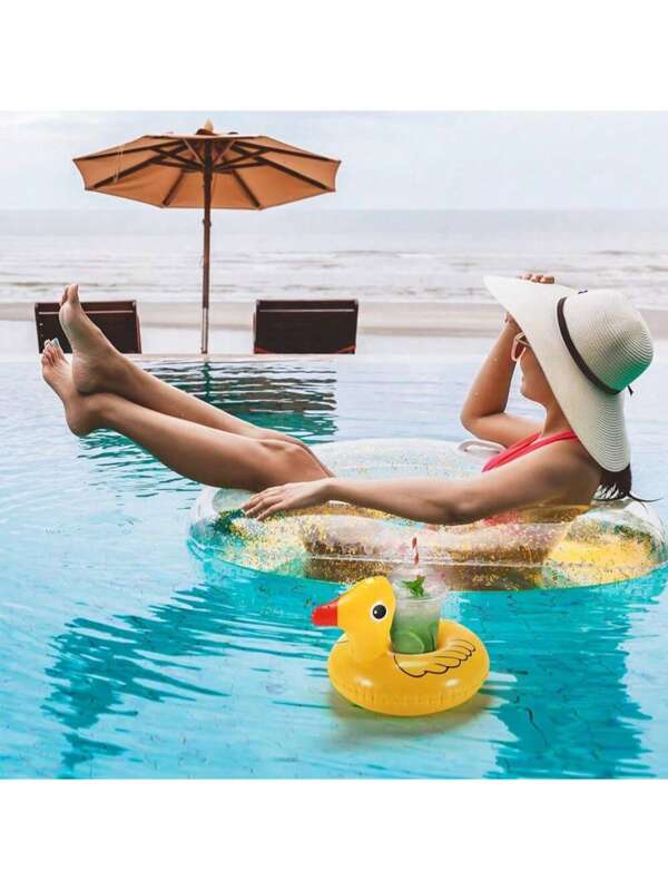 Estante inflable para bebidas, estante inflable flotante para 6 vasos, posavasos flotante adecuado para fiestas en la piscina durante el verano
