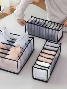 Hộp đựng đồ dạng ngăn kéo 1/2/3 chiếc có vách ngăn - Thích hợp để đựng đồ lót, tất và quần lót. Túi đựng đồ gia dụng đa năng. Túi vải gấp gọn. Tiết kiệm không gian, tiện lợi hơn cho việc cất giữ và tìm kiếm. Phong cách Nhật Bản, Hàn Quốc, Châu Âu và Mỹ. - màu đen - Xem 7