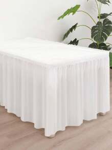 1 Set Rectangular Tablecloth & Skirt, PEVA Plastic Oil-Proof, Waterproof, Stain-Resistant For Wedding, Party Decoration