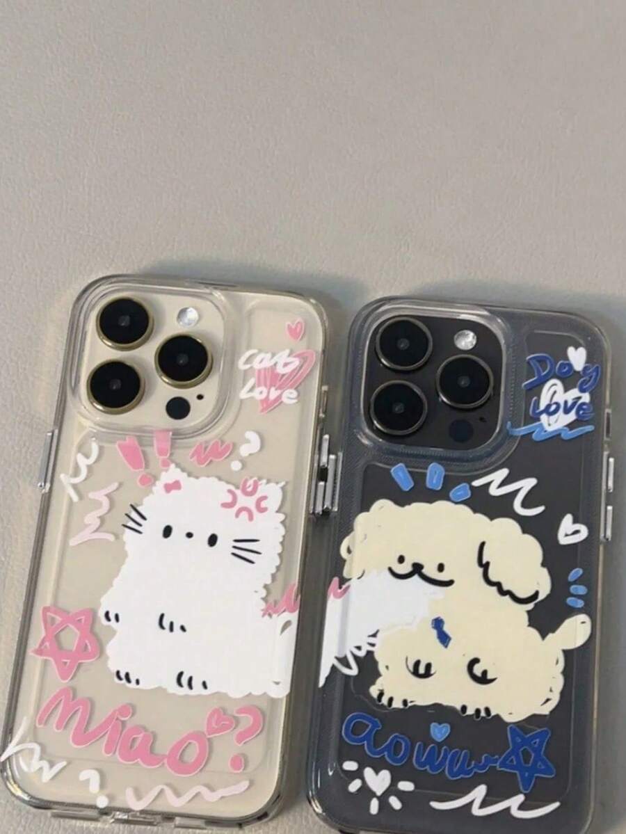 One Ins Cat And Dog Protection Case For IPhone 11/11 Pro Max/11 Pro/12/12 Pro/12 Pro Max 14/14 Pro/14 Pro Max/15/15 Pro Max/15 Pro/16/16 Pro/16 Pro Max/13/13 Pro/13 Pro Max Etc. - Clear - View 1