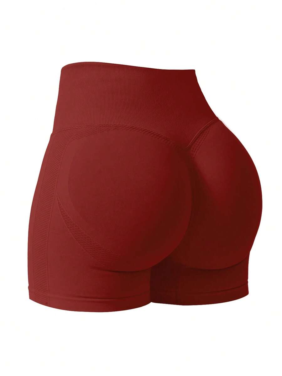 NcmRyu Solid Color Short Fitted Versatile Workout Training Fitness Shorts Sports - Red - View 1