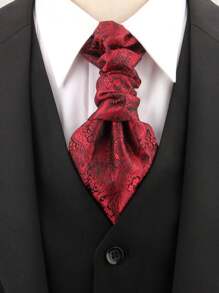 1 pieza Diseño sin corbata para hombre, adecuado para atuendo formal, negocios, esmoquin, gala