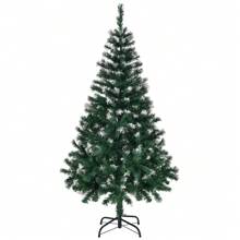 4 FT Künstlicher Schneebedeckter Weihnachtsbaum, unbeleuchteter Weihnachtskiefer mit 300 Astspitzen und stabilem Metallständer für Büro, Zuhause, Geschäft, Party, Feiertagsdekoration, grün & schneebedeckt