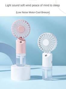 Mini ventilateur brumisateur portatif, ventilateur électrique portable, réglable à 2 vitesses, ventilateur de bureau pour l'été, humidification et rafraîchissement, convient pour l'intérieur/extérieur, camping, ventilateur rechargeable pour étudiant