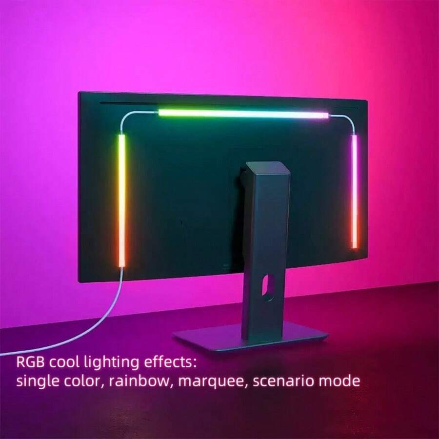 1 件 24/27 LED 背光屏幕灯带，与屏幕同步，适用于游戏室装饰、电脑装饰