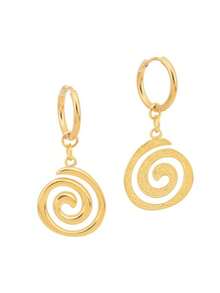 ZIRUISP 2 chiếc bông tai xoắn thép không gỉ Y2k Gothic Jewelry, hoa tai tròn quyến rũ thời trang Hàn Quốc dành cho phụ nữ, phụ kiện trang sức Punk dễ thương - Hoa tai - Xem 3