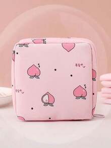 5件装带拉链的卫生巾收纳袋，便携式卫生棉条袋，小巧可爱的卫生巾袋，多功能旅行收纳袋，PU防水材质，图案可爱，适合存放女性个人护理用品。 - 彩色 - 查看 17