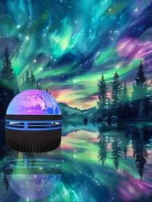 1pc Northern Lights Projector With Remote Control, USB Powered, Non-Rechargeable Battery - For Playroom, Bedroom, Living Room - Perfect Christmas Gift For Boys And Girls - Black - View 3