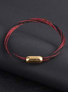 1pc Luxury Gold Color Stainless Steel Magnetic Buckle Bracelet Handmade Layers Bracelet For Women Girl Multicolor Weaven Steel Chain Bracelets Sports Leisure H656