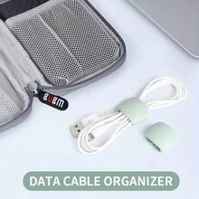 数据线收纳夹，多功能耳机及充电线收纳夹，旅行收纳夹。（白色、黑色、粉色、黄色、浅绿色可选，颜色随机。）