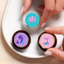 2 张 96 片美人鱼主题装饰贴纸，美人鱼主题生日派对装饰 - 彩色 - 查看 6