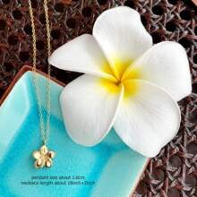 1pc Plumeria Flower Necklace Boho Necklace, Flower Pendant, Hawaiian Flower Necklace, Plumeria Pendant, Summer Jewelry Gift For Her