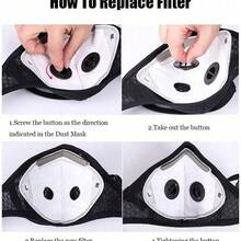 1 Pc Black Mesh Breathable Reusable Activated Carbon Filters Face Mask Sun Protection And Dust Prevention Riding Face Mask Ski Masks - Black - View 9