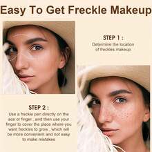 Freckle Pen, Freckle Makeup Pen Face, Waterproof Long Lasting Quick Dry Faux Freckles, Soft Artificial Freckles Makeup Face Decoration, Create Natural Sunkissed Skin (Chestnut) - Brown - View 8