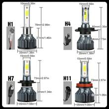2pcs H4 LED Headlight Bulbs For Car H1 H4 H7 H11 9005/9006 HB3 HB4 Led Bulb 12V 50W Auto Led Fog Light Drving Headlamp 6000K, Without Battery