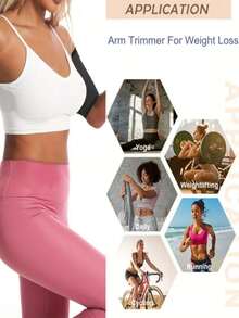 1 对手臂塑形弹力纤维（拉架）高弹力舒适家用女士手臂修剪器桑拿汗塑形带，健身锻炼手臂支撑 - 藍色 - 查看 4