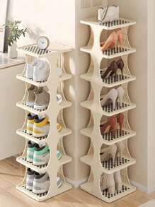 1 Stück mehrstufiges Schuhgestell, einfacher Schuhschrank für den Hauseingang, schmale Aufbewahrung, platzsparend, Zufallsfarbe