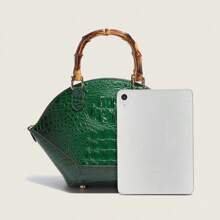 Luxus Damen Handtasche 2025 Neu Geprägte Krokodilleder Shopper Tasche, Modischer und vielseitiger grüner Schultertasche mit großer Kapazität, Retro-Lässig-Street-Style-Minimalismus-Celebrity-Design, Qualität Umhängetasche, Sommer Chic Muttertasche, Alles-Passendes großes Fassungsvermögen 2025 Neu Elegante und stilvolle Damentasche