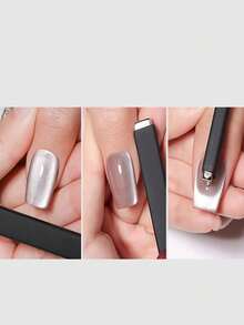 1 件猫眼指甲磁铁，大号强力指甲磁铁，黑色硅胶保护矩形指甲磁铁工具，适用于猫眼凝胶抛光美甲、美甲用品、美甲工具、美甲工具、返校、指甲、按压指甲的美甲工具、修甲修脚工具