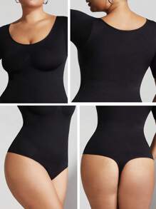 1 pieza Shapewear de talla grande para mujer, moldeador de control de abdomen, cintura entrenadora, levantador de glúteos, body sin costuras, mono de verano de manga corta