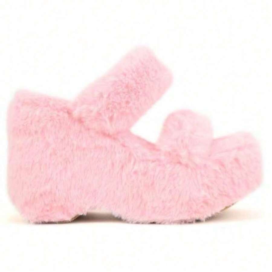 Sandalias de cuña, chanclas con plataforma, estilo callejero de chica mala para salir de noche, zapatos sexys para citas, fiestas, verano y primavera, para vacaciones de primavera y Pascua - Rosa - Ver 1