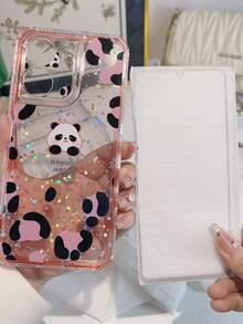 3 EN 1 GLITTER CON DISEÑO Y MICA 9D - PANDA ROSA - Ver 1