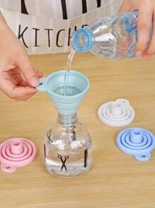 Color Random Silicone Folding Funnel Portable Small Funnel Large Wine Leakage Multi Purpose Kitchen Large Diameter Oil Leakage Pouring Oil