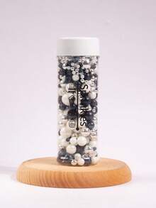 Chispas negras para decorar pasteles, perlas redondas, chispas para helados, magdalenas, hornear, decoración de pasteles, adecuadas para bodas, fiestas de cumpleaños, fiestas de Navidad y decoración de postres