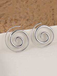 男女款简约螺旋环耳环
