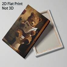 1 Pc Canvas Painting,2D Flat Print, Not 3D, Teddy Bear, Toilet, Newspaper,Wood Framed Painting (1) Thickness 2.5 Cm/ 1 Inch-Home Decoration For All Occasions,Ideal New Year, Valentine's Day,Thanksgiving,Easter,Christmas Gift,Room Decoration Aesthetic,Wall Decoration Art,Perfect Gift,Autumn And Winter Wall Decoration,Living Room Decoration, Bedroom Decoration, Kitchen Decoration, Entry Decoration, Bathroom Decoration, Direct Wall Painting, High Quality Wall Painting Poster,Modern Home Decoration Stretched And Framed Ready To Hang - Multicolor - View 9
