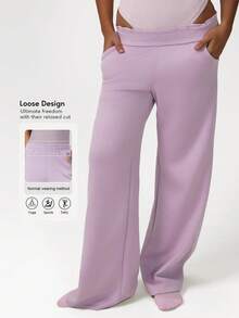 Sodalemon Femei pantaloni sport cu talie elastică, lejer, cu picior larg, sport, yoga, antrenament, pantaloni sport, lejeritate, lejeritate, sport, sport, pantaloni ...