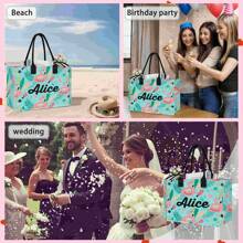 Borsa a tracolla personalizzata con stampa, borsa da donna come regalo, borsa da spiaggia, borsa shopping di grande capacità adatta per donne, per il ritorno a scuola