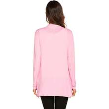 Newchoice Womens Casual Lightweight Long Sleeve Cardigan Soft Drape Open Front Fall Dusters (S-3XL) - Pink - View 5