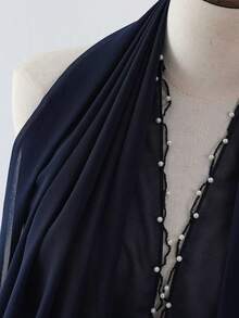 1pc-Pearls Beading Chiffon Hijab Scarf Woman Muslim Hijab Sweet Girl Hair/Headband Long Wraps Islam Turban Malaysian Headscarf - Multicolor - View 14