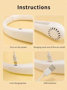 Portable Neck Fan, USB Rechargeable Neck Fan With 3 Wind Speeds Adjustable, For Office, Sports, Women, Men, Adults, Outdoor, Holiday Essential