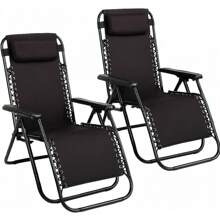 Pack 2 Tumbona Plegable Multiposiciones para Jardín | Exterior | Negro | Medidas 95x65x105cm, Estructura de Acero Resistente | Cojin Tejido transpirable