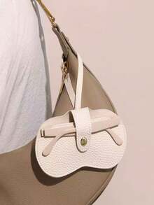 1pc Elegant Embossed Glasses Cover, Cute Hanging PU Leather Sunglasses Storage Bag, Portable Travel Eyewear Holder, Ideal Choice For Gifts