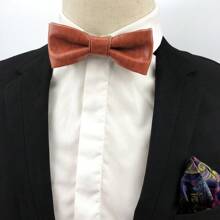 PU Leather Bow Tie Adjustable Solid Color Textured Creative Men Necktie Retro Cravat Boys Suit Accessories