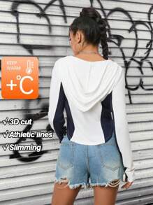 Sudadera con capucha con diseño de doble cremallera para uso urbano y al aire libre para mujeres