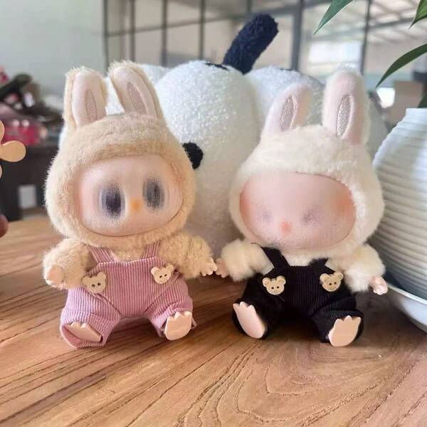 1pc Clothes Only For Second Generation Plush Doll, Overalls For Sitting Party Doll